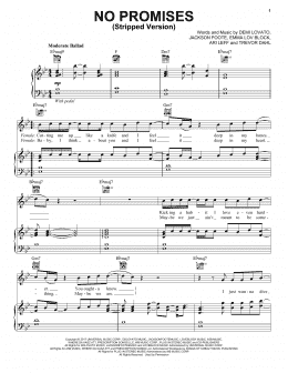 page one of No Promises (Piano, Vocal & Guitar Chords (Right-Hand Melody))