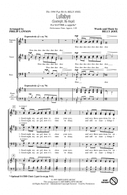 page one of Lullabye (Goodnight, My Angel) (arr. Philip Lawson) (SATTBB Choir)