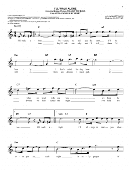 page one of I'll Walk Alone (from With A Song In My Heart) (Easy Lead Sheet / Fake Book)