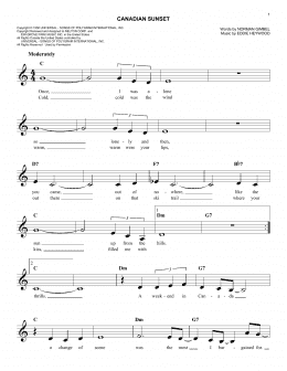 page one of Canadian Sunset (Easy Lead Sheet / Fake Book)