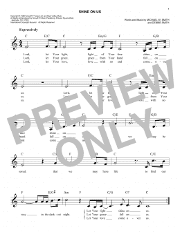 page one of Shine On Us (Easy Lead Sheet / Fake Book)