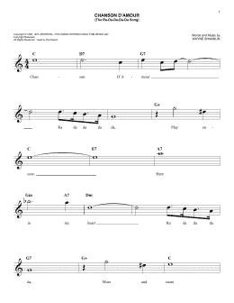 page one of Chanson D'Amour (The Ra-Da-Da-Da-Da Song) (Easy Lead Sheet / Fake Book)