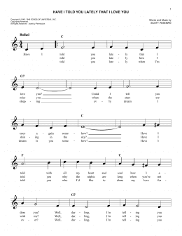 page one of Have I Told You Lately That I Love You (Easy Lead Sheet / Fake Book)