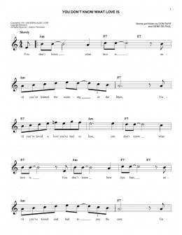 page one of You Don't Know What Love Is (Easy Lead Sheet / Fake Book)