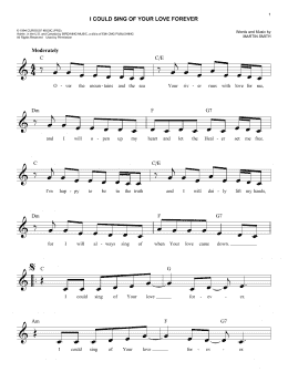 page one of I Could Sing Of Your Love Forever (Easy Lead Sheet / Fake Book)