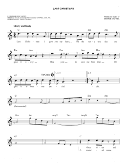 page one of Last Christmas (Easy Lead Sheet / Fake Book)