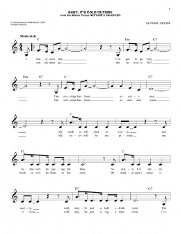 page one of Baby, It's Cold Outside (Easy Lead Sheet / Fake Book)