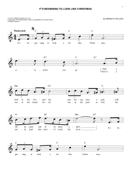 page one of It's Beginning To Look Like Christmas (Easy Lead Sheet / Fake Book)