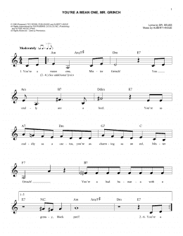 page one of You're A Mean One, Mr. Grinch (Easy Lead Sheet / Fake Book)