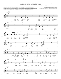 page one of Awesome Is The Lord Most High (Easy Lead Sheet / Fake Book)