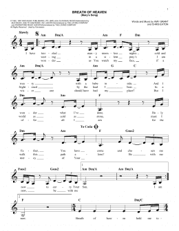 page one of Breath Of Heaven (Mary's Song) (Easy Lead Sheet / Fake Book)