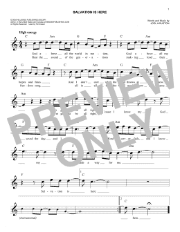 page one of Salvation Is Here (Easy Lead Sheet / Fake Book)