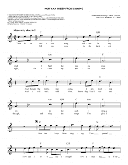 page one of How Can I Keep From Singing (Easy Lead Sheet / Fake Book)