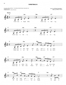 page one of Christmas Is (Easy Lead Sheet / Fake Book)
