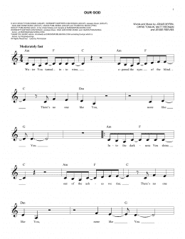 page one of Our God (Easy Lead Sheet / Fake Book)