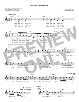 page one of Hear Us From Heaven (Easy Lead Sheet / Fake Book)