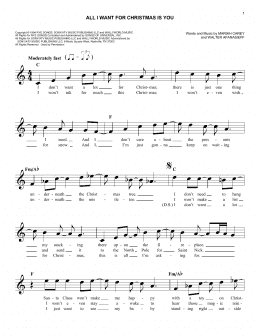 page one of All I Want For Christmas Is You (Easy Lead Sheet / Fake Book)