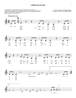 page one of A New Hallelujah (Easy Lead Sheet / Fake Book)