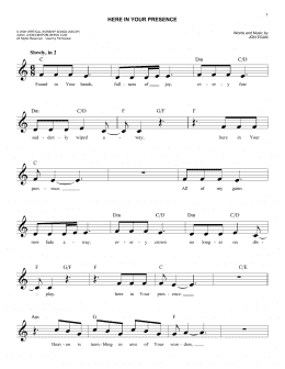 page one of Here In Your Presence (Easy Lead Sheet / Fake Book)