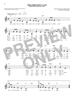 page one of Here Comes Santa Claus (Right Down Santa Claus Lane) (Easy Lead Sheet / Fake Book)