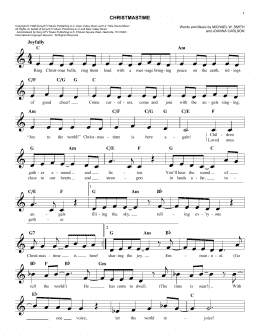 page one of Christmastime (Easy Lead Sheet / Fake Book)