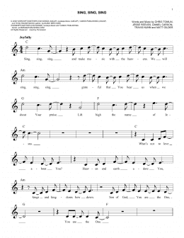 page one of Sing Sing Sing (Easy Lead Sheet / Fake Book)