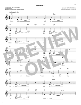 page one of Snowfall (Easy Lead Sheet / Fake Book)