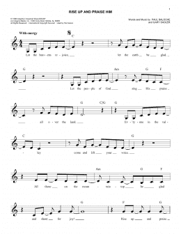 page one of Rise Up And Praise Him (Easy Lead Sheet / Fake Book)