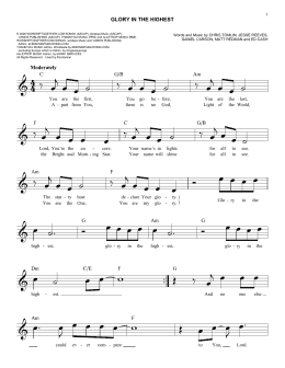 page one of Glory In The Highest (Easy Lead Sheet / Fake Book)