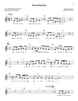 page one of Revelation Song (Easy Lead Sheet / Fake Book)