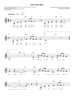 page one of Gypsy In My Soul (Easy Lead Sheet / Fake Book)