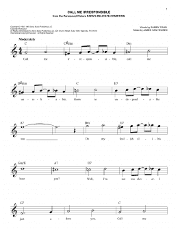 page one of Call Me Irresponsible (Easy Lead Sheet / Fake Book)
