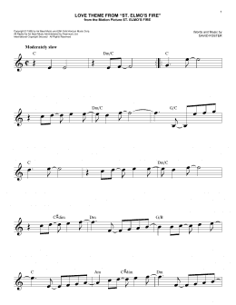 page one of Love Theme From "St. Elmo's Fire" (Easy Lead Sheet / Fake Book)