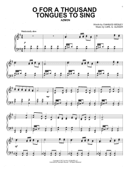 page one of O For A Thousand Tongues To Sing (Piano Solo)