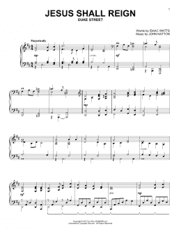 page one of Jesus Shall Reign (Piano Solo)