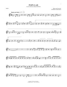 page one of Popular (from Wicked) (French Horn Solo)