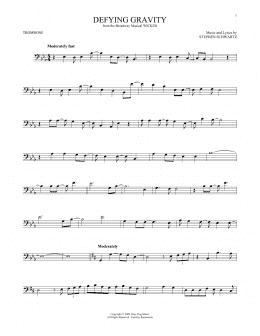 page one of Defying Gravity (from Wicked) (Trombone Solo)