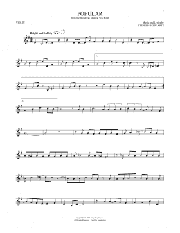 page one of Popular (from Wicked) (Violin Solo)