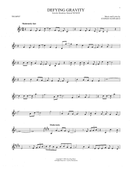page one of Defying Gravity (from Wicked) (Trumpet Solo)