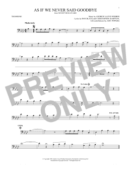 page one of As If We Never Said Goodbye (from Sunset Boulevard) (Trombone Solo)