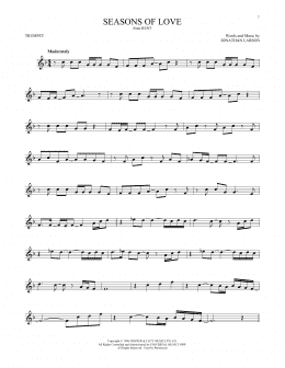 page one of Seasons Of Love (from Rent) (Trumpet Solo)