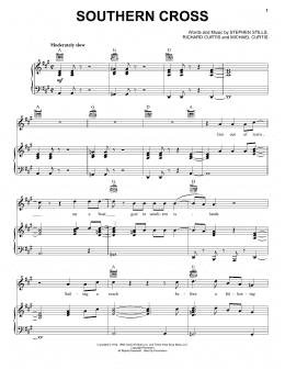 page one of Southern Cross (Piano, Vocal & Guitar Chords (Right-Hand Melody))