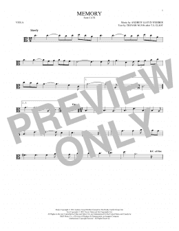 page one of Memory (from Cats) (Viola Solo)