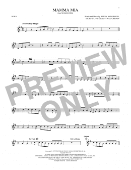 page one of Mamma Mia (French Horn Solo)
