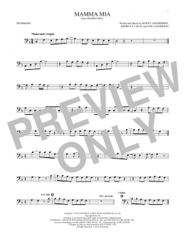 page one of Mamma Mia (Trombone Solo)