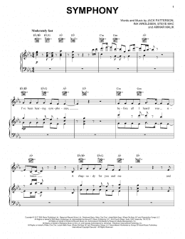 page one of Symphony (Piano, Vocal & Guitar Chords (Right-Hand Melody))