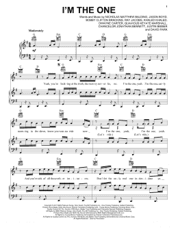 page one of I'm The One (Piano, Vocal & Guitar Chords (Right-Hand Melody))