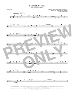 page one of Summertime (Trombone Solo)