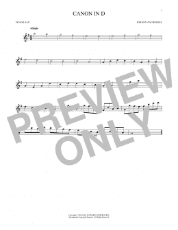page one of Canon In D (Tenor Sax Solo)