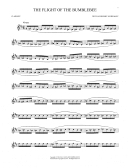 page one of The Flight Of The Bumble Bee (Clarinet Solo)